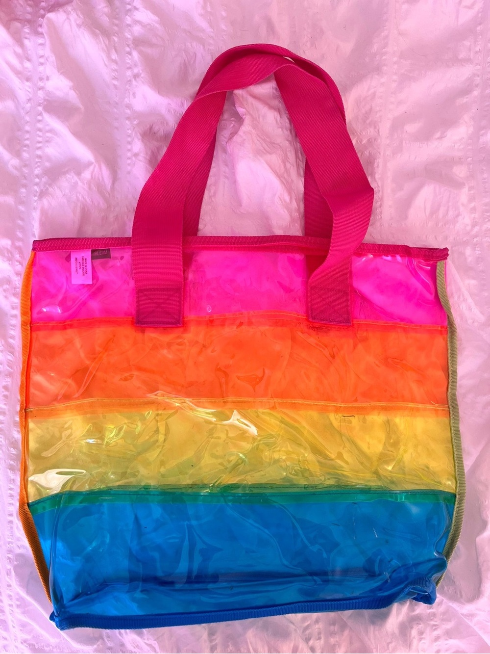 Rainbow Multi-Color PVC beach Tote Bag - Women